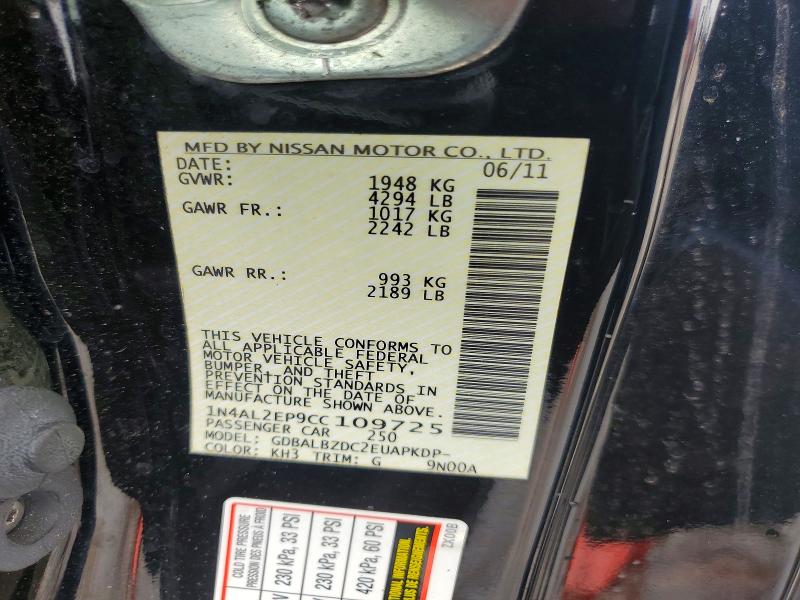 Aukcja sprzedaży 2012 Nissan Altima, vin: 1N4AL2EP9CC109725, numer aukcji: 59133616