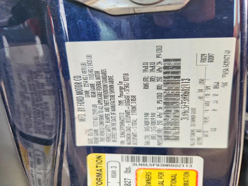 Продаж на аукціоні авто 2017 Lincoln Mkz, vin: 3LN6L5F93HR602113, номер лоту: 56601826