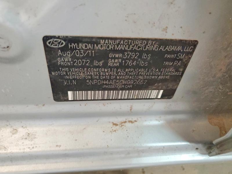 Продажа на аукционе авто 2012 Hyundai Elantra, vin: 5NPDH4AE5CH092662, номер лота: 55392096