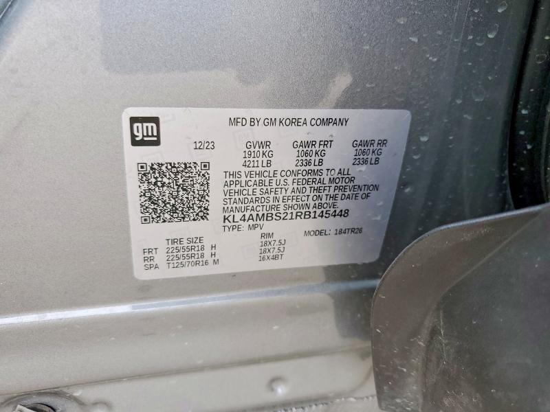 61525846 :رقم المزاد ، KL4AMBS21RB145448 vin ، 2024 Buick Encore Gx مزاد بيع