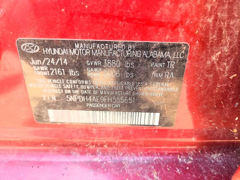 2015 Hyundai Elantra მანქანა იყიდება აუქციონზე, vin: 5NPDH4AE9FH555651, აუქციონის ნომერი: 57550386