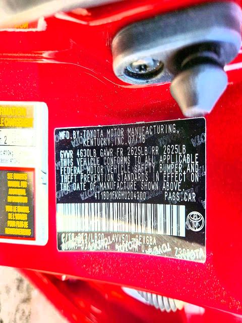 57023776 :رقم المزاد ، 4T1BD1FK6HU204300 vin ، 2017 Toyota Camry Hybrid مزاد بيع