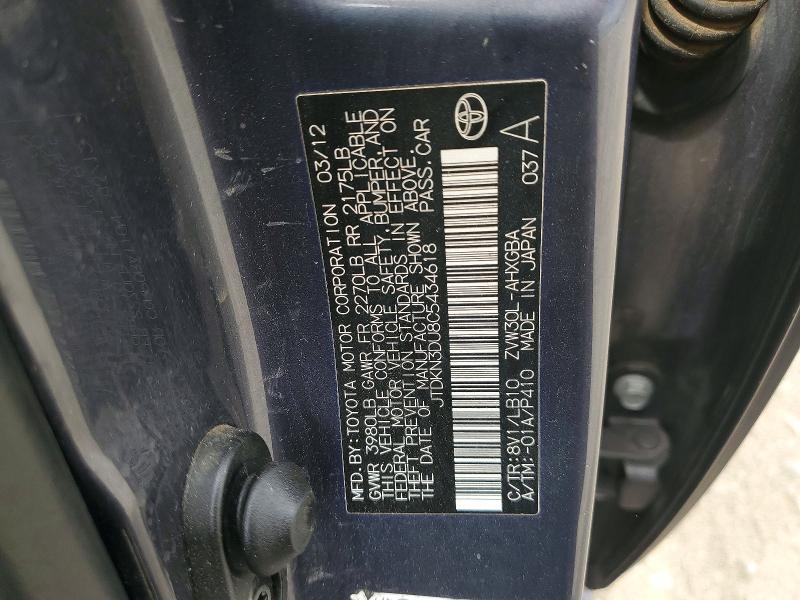 Auction sale of the 2012 Toyota Prius, vin: JTDKN3DU8C5434618, lot number: 56889466