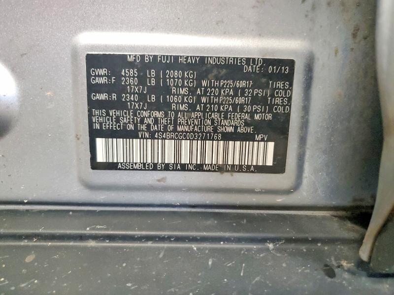 Aukcja sprzedaży 2013 Subaru Outback, vin: 4S4BRCGC0D3271768, numer aukcji: 56494406
