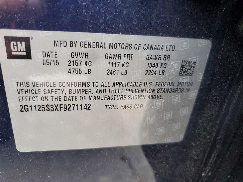 Aukcja sprzedaży 2015 Chevrolet Impala, vin: 2G1125S3XF9271142, numer aukcji: 54544556