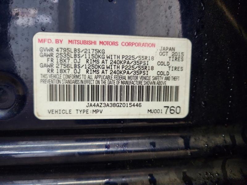 Продаж на аукціоні авто 2016 Mitsubishi Outlander, vin: JA4AZ3A38GZ015446, номер лоту: 55950486