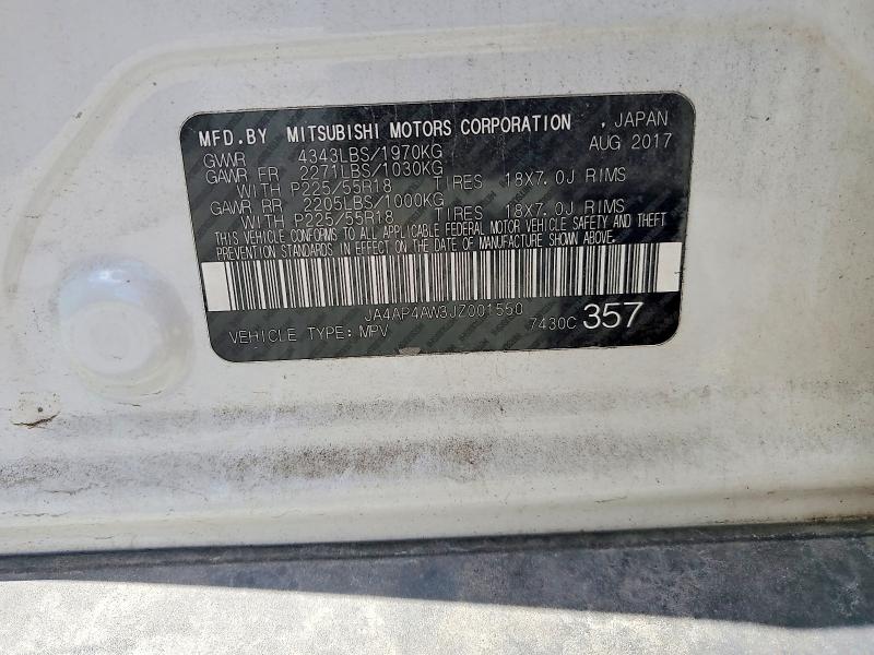 58695566 :رقم المزاد ، JA4AP4AW3JZ001550 vin ، 2018 Mitsubishi Outlander Sport مزاد بيع
