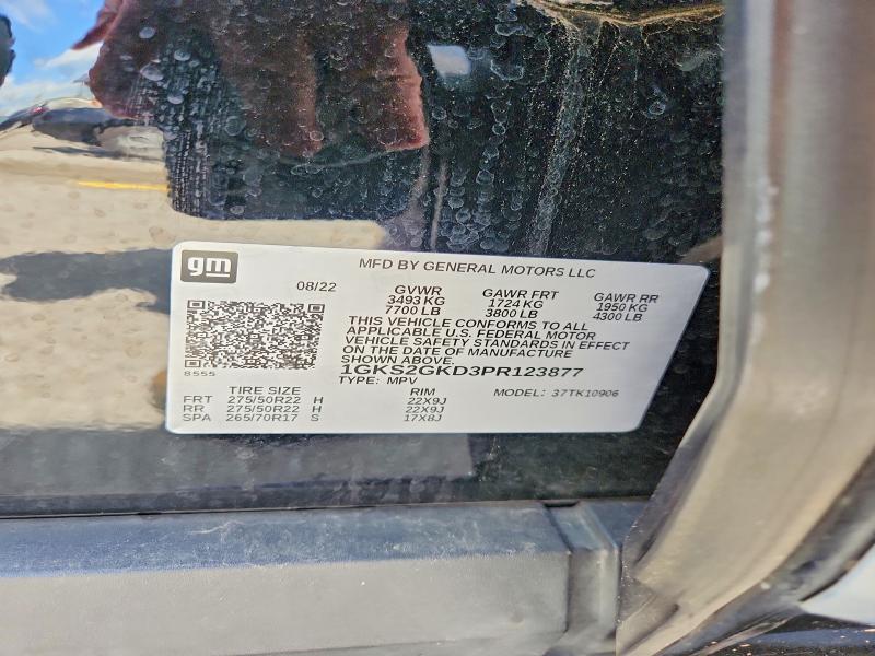2023 Gmc Yukon Xl მანქანა იყიდება აუქციონზე, vin: 1GKS2GKD3PR123877, აუქციონის ნომერი: 57025716