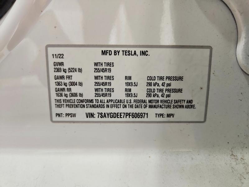 Продажа на аукционе авто 2023 Tesla Model Y, vin: 7SAYGDEE7PF606971, номер лота: 66373563