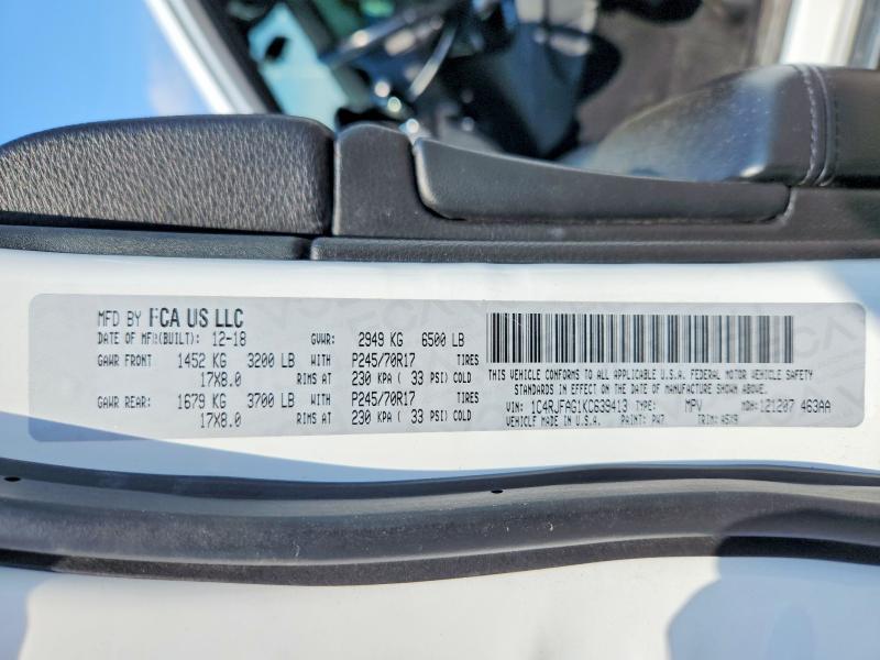 Продаж на аукціоні авто 2019 Jeep Grand Cherokee, vin: 1C4RJFAG1KC639413, номер лоту: 58331936