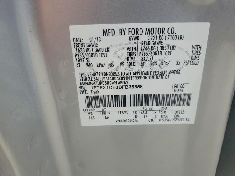 Продаж на аукціоні авто 2013 Ford F150, vin: 1FTFX1CF6DFB35658, номер лоту: 58919436