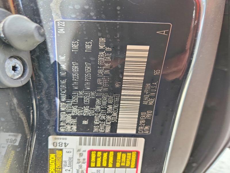 Продаж на аукціоні авто 2022 Toyota Sienna, vin: 5TDJRKEC7NS116633, номер лоту: 55628746