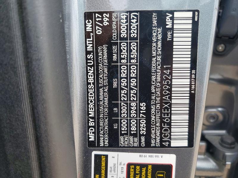 Aukcja sprzedaży 2018 Mercedes-benz Gls, vin: 4JGDF6EEXJA995241, numer aukcji: 57601626