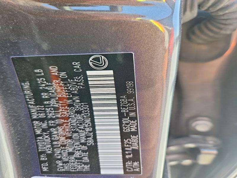 59279146 :رقم المزاد ، 58AJZ1B15NU133301 vin ، 2022 Lexus Es مزاد بيع