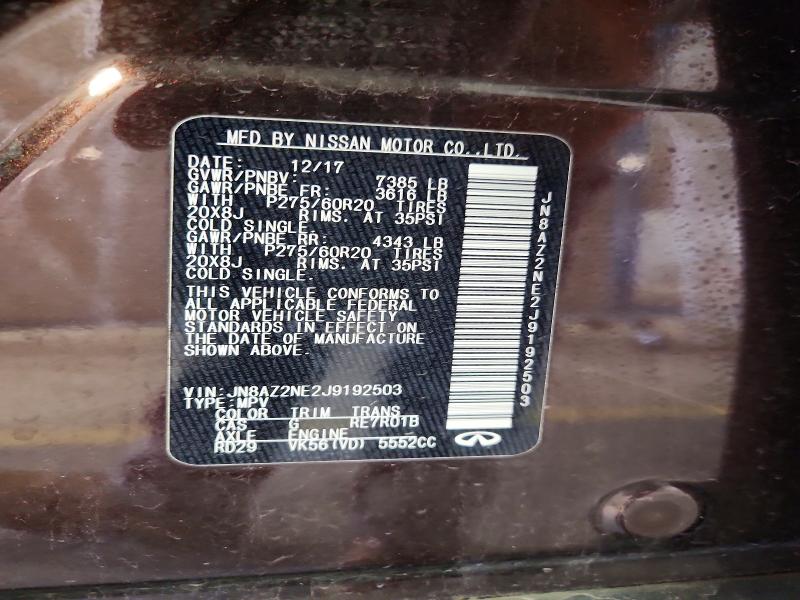 Продаж на аукціоні авто 2018 Infiniti Qx80, vin: JN8AZ2NE2J9192503, номер лоту: 57521286