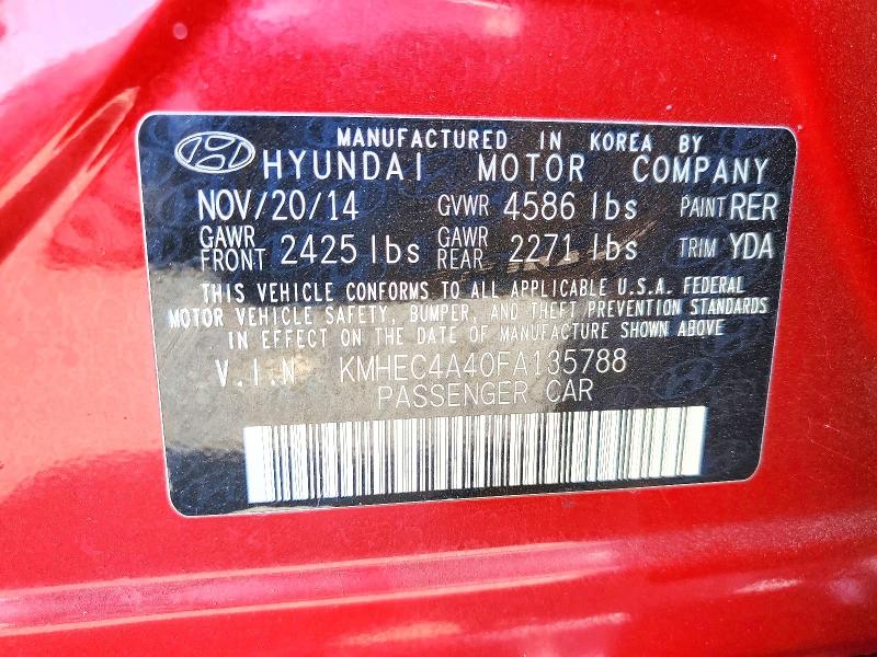 56494096 :رقم المزاد ، KMHEC4A40FA135788 vin ، 2015 Hyundai Sonata Hybrid مزاد بيع