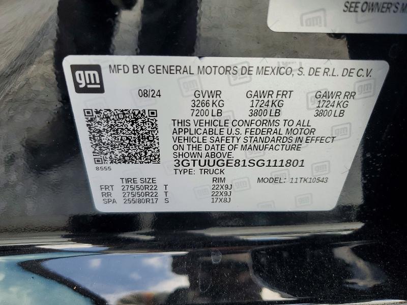Продажа на аукционе авто 2025 Gmc Sierra, vin: 3GTUUGE81SG111801, номер лота: 57141866