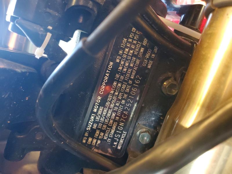 Aukcja sprzedaży 2005 Suzuki Gsx-r600, vin: JS1GN7CA252106162, numer aukcji: 55896316