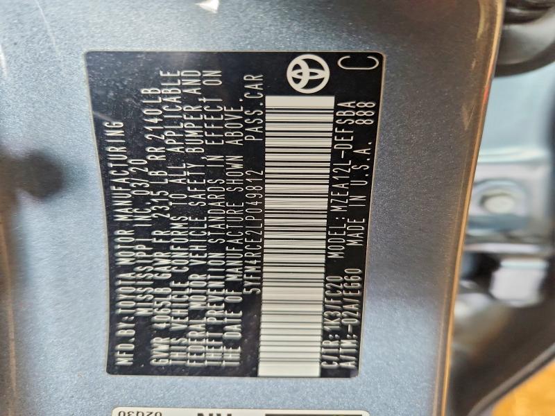 58378516 :رقم المزاد ، 5YFM4RCE2LP049812 vin ، 2020 Toyota Corolla مزاد بيع