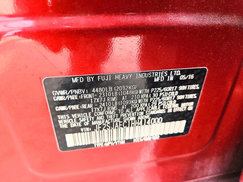 Продажа на аукционе авто 2017 Subaru Forester, vin: JF2SJAEC1HH414000, номер лота: 56418556