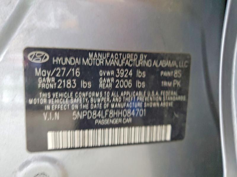2017 Hyundai Elantra მანქანა იყიდება აუქციონზე, vin: 5NPD84LF8HH084701, აუქციონის ნომერი: 54181786