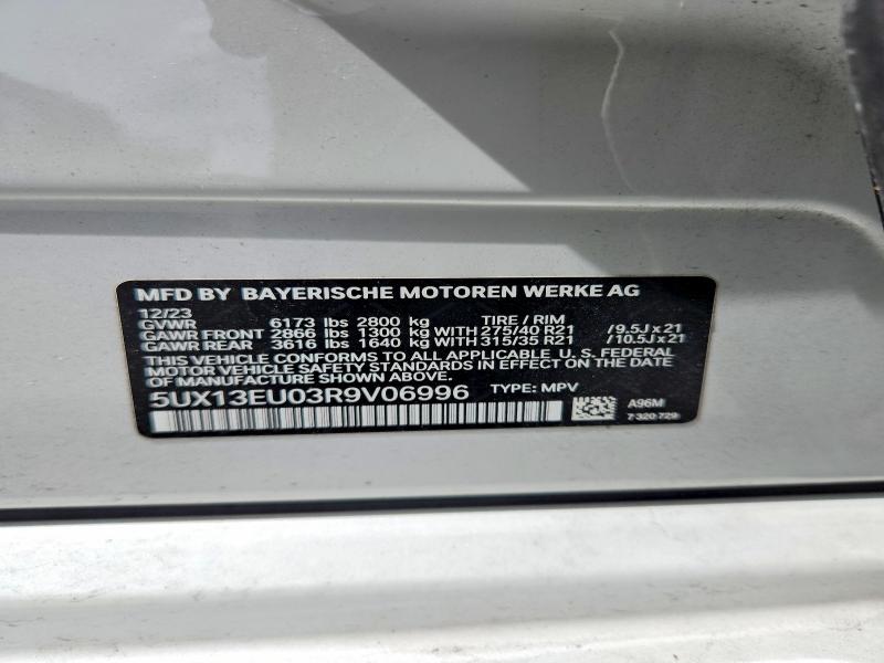 2024 Bmw X5 მანქანა იყიდება აუქციონზე, vin: 5UX13EU03R9V06996, აუქციონის ნომერი: 55801146