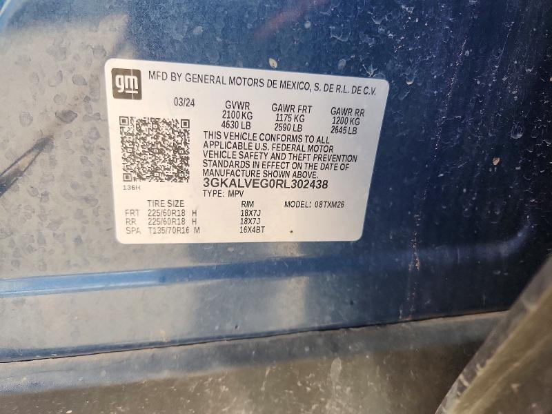 54606606 :رقم المزاد ، 3GKALVEG0RL302438 vin ، 2024 Gmc Terrain مزاد بيع