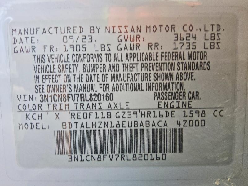 Продаж на аукціоні авто 2024 Nissan Versa, vin: 3N1CN8FV7RL820160, номер лоту: 55094876