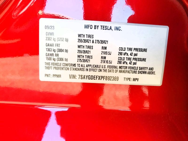Aukcja sprzedaży 2023 Tesla Model Y, vin: 7SAYGDEFXPF892369, numer aukcji: 58510236