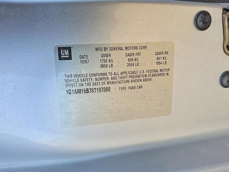 2008 Chevrolet Cobalt მანქანა იყიდება აუქციონზე, vin: 1G1AM18B787197880, აუქციონის ნომერი: 57397036
