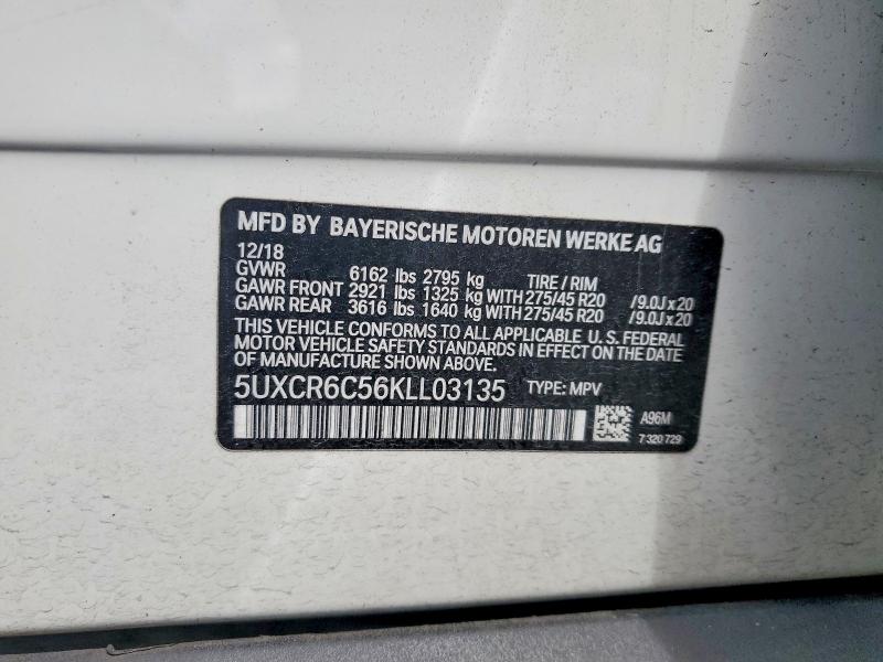 Aukcja sprzedaży 2019 Bmw X5, vin: 5UXCR6C56KLL03135, numer aukcji: 56144136