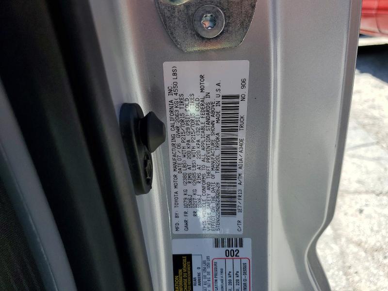 Aukcja sprzedaży 2006 Toyota Tacoma, vin: 5TENX22N26Z302629, numer aukcji: 57337916