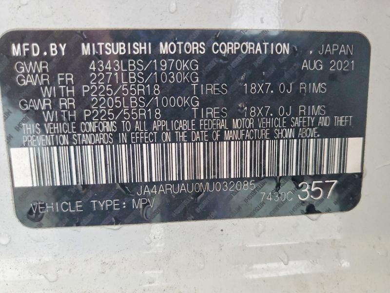 Продажа на аукционе авто 2021 Mitsubishi Outlander Sport, vin: JA4ARUAU0MU032085, номер лота: 59003456