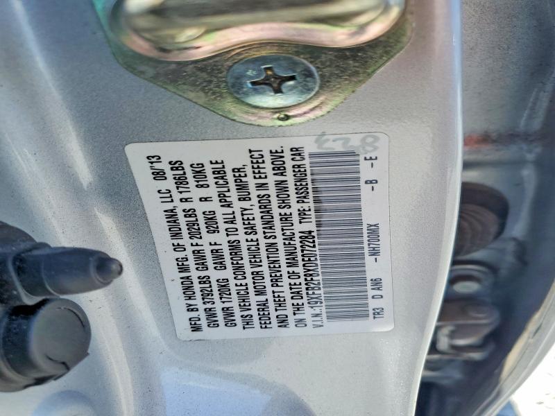 2013 Honda Civic მანქანა იყიდება აუქციონზე, vin: 19XFB2F8XDE072284, აუქციონის ნომერი: 58000286