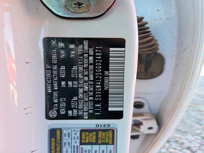2016 Kia Optima მანქანა იყიდება აუქციონზე, vin: 5XXGW4L25GG024871, აუქციონის ნომერი: 57841796