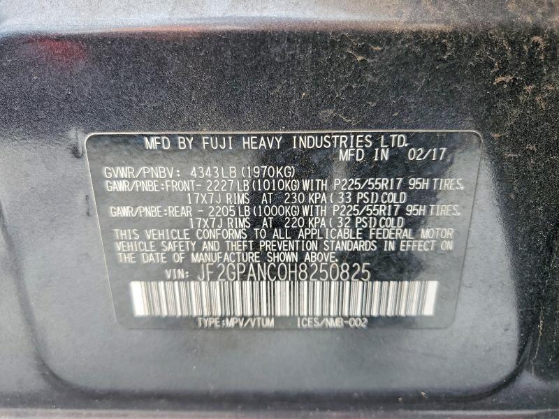 Продажа на аукционе авто 2017 Subaru Crosstrek, vin: JF2GPANC0H8250825, номер лота: 55968106