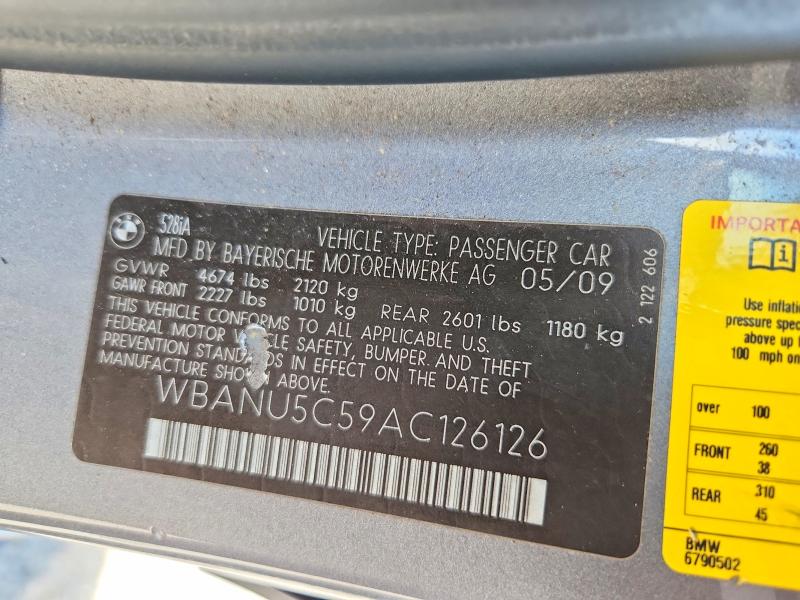 56266696 :رقم المزاد ، WBANU5C59AC126126 vin ، 2010 Bmw 528 مزاد بيع