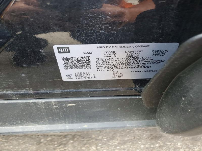 2023 Chevrolet Trailblazer მანქანა იყიდება აუქციონზე, vin: KL79MRSLXPB086968, აუქციონის ნომერი: 54718846