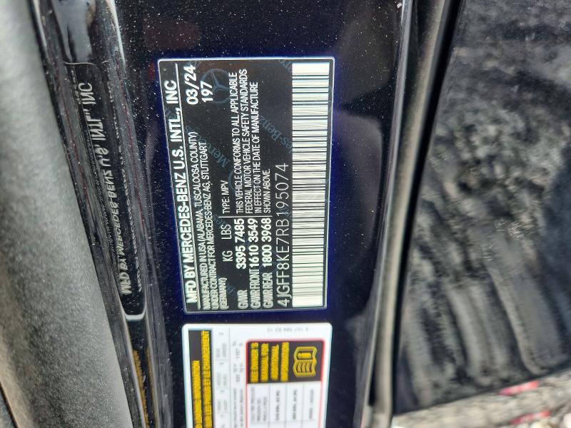 57140296 :رقم المزاد ، 4JGFF8KE7RB195074 vin ، 2024 Mercedes-benz Gls مزاد بيع