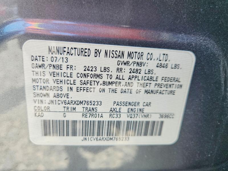 56707196 :رقم المزاد ، JN1CV6ARXDM765233 vin ، 2013 Infiniti G37 Sedan مزاد بيع