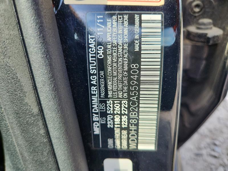 56731396 :رقم المزاد ، WDDHF8JB2CA559408 vin ، 2012 Mercedes-benz E مزاد بيع