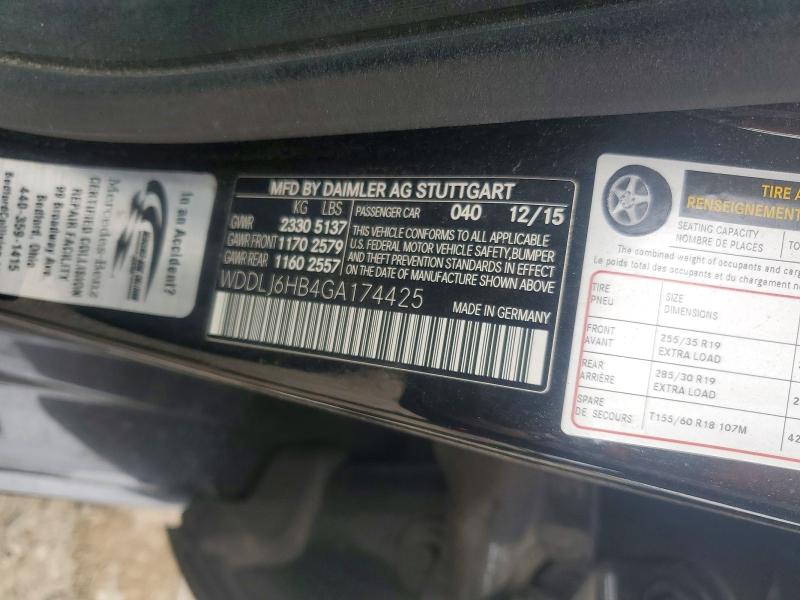 Продажа на аукционе авто 2016 Mercedes-benz Cls, vin: WDDLJ6HB4GA174425, номер лота: 57360926