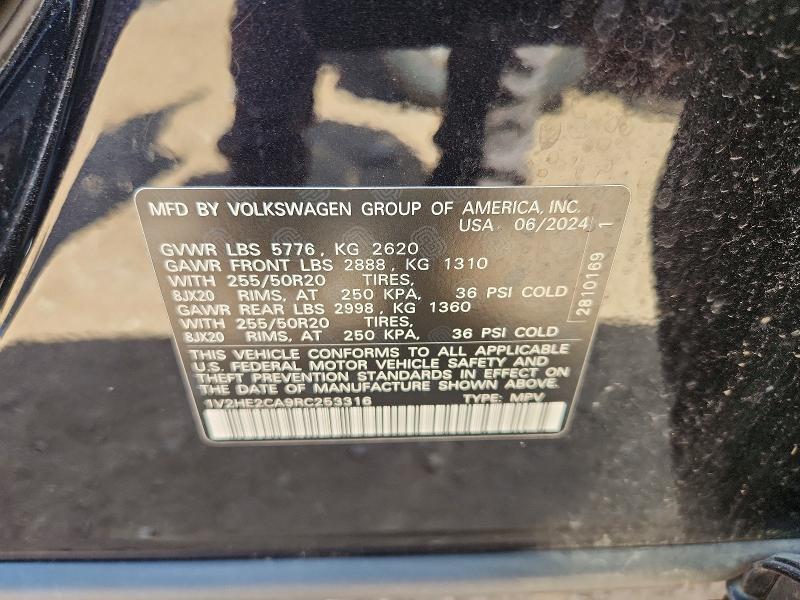 55531926 :رقم المزاد ، 1V2HE2CA9RC253316 vin ، 2024 Volkswagen Atlas Cross Sport مزاد بيع