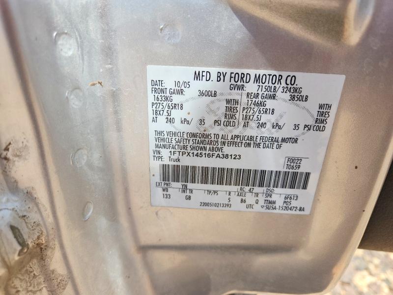 Продаж на аукціоні авто 2006 Ford F150, vin: 1FTPX14516FA38123, номер лоту: 59325816