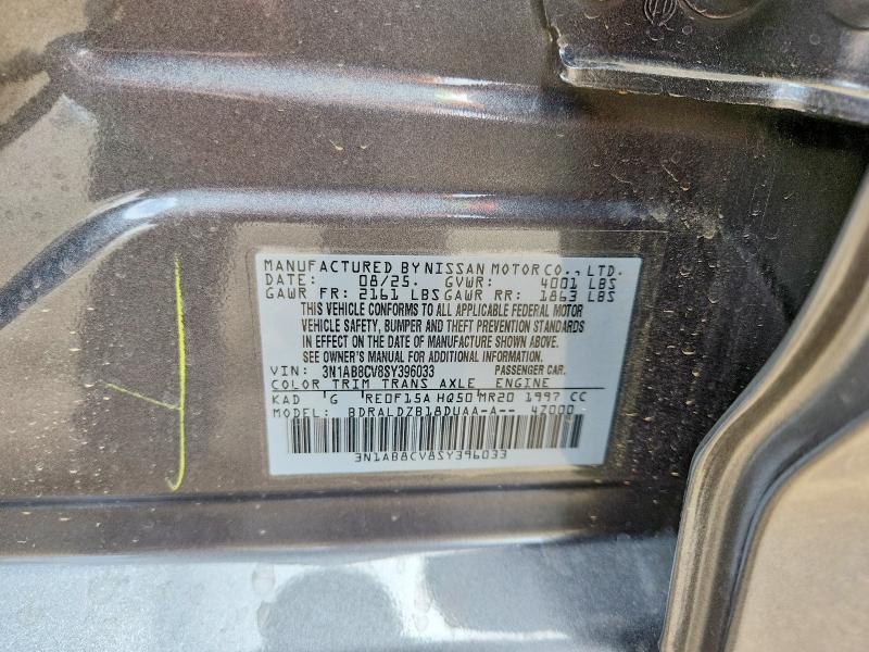 Aukcja sprzedaży 2025 Nissan Sentra, vin: 3N1AB8CV8SY396033, numer aukcji: 56647356