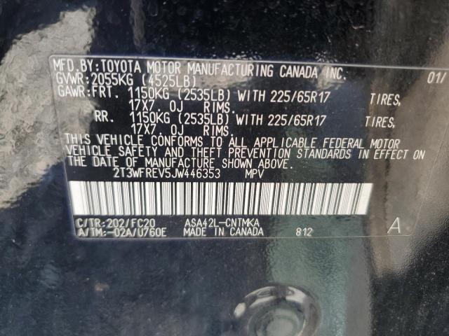 57818096 :رقم المزاد ، 2T3WFREV5JW446353 vin ، 2018 Toyota Rav4 مزاد بيع