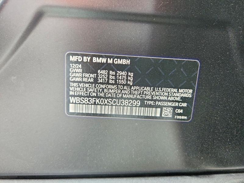 Aukcja sprzedaży 2025 Bmw M5, vin: WBS83FK0XSCU38299, numer aukcji: 55058326