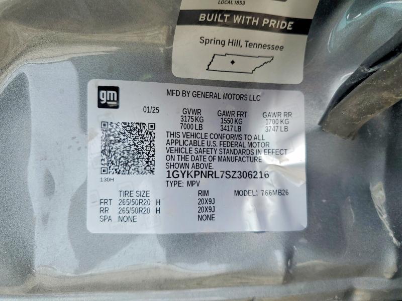 2025 Cadillac Lyriq მანქანა იყიდება აუქციონზე, vin: 1GYKPNRL7SZ306216, აუქციონის ნომერი: 56588466