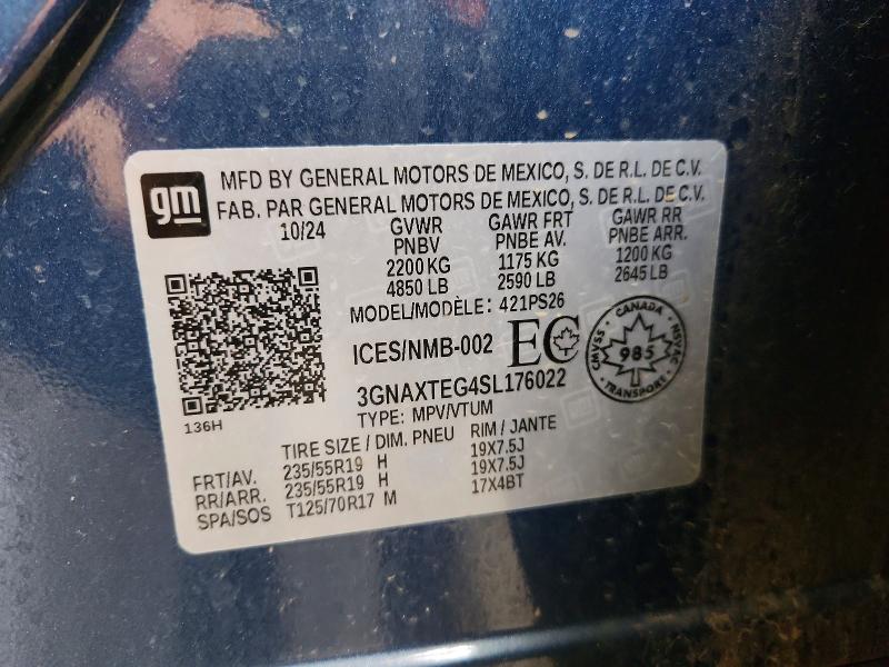 Продажа на аукционе авто 2025 Chevrolet Equinox, vin: 3GNAXTEG4SL176022, номер лота: 57417106
