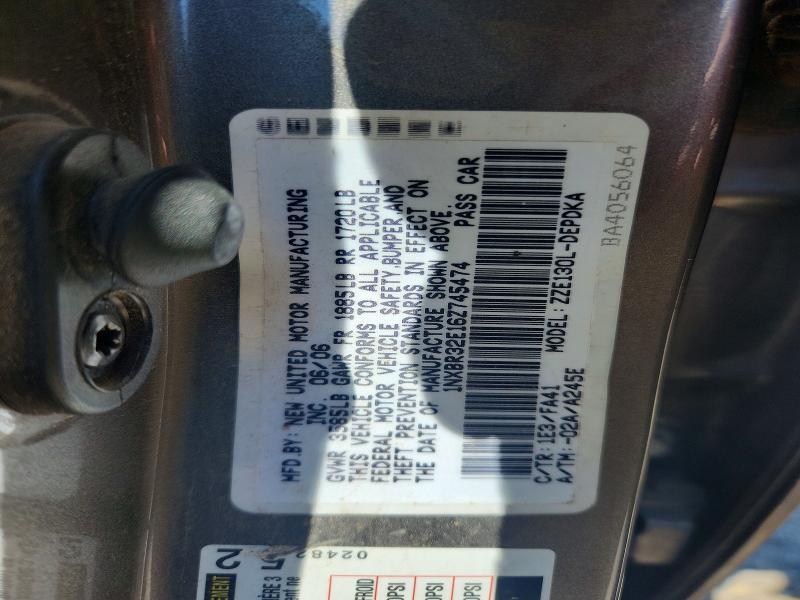 2006 Toyota Corolla მანქანა იყიდება აუქციონზე, vin: 1NXBR32E16Z745474, აუქციონის ნომერი: 57167206
